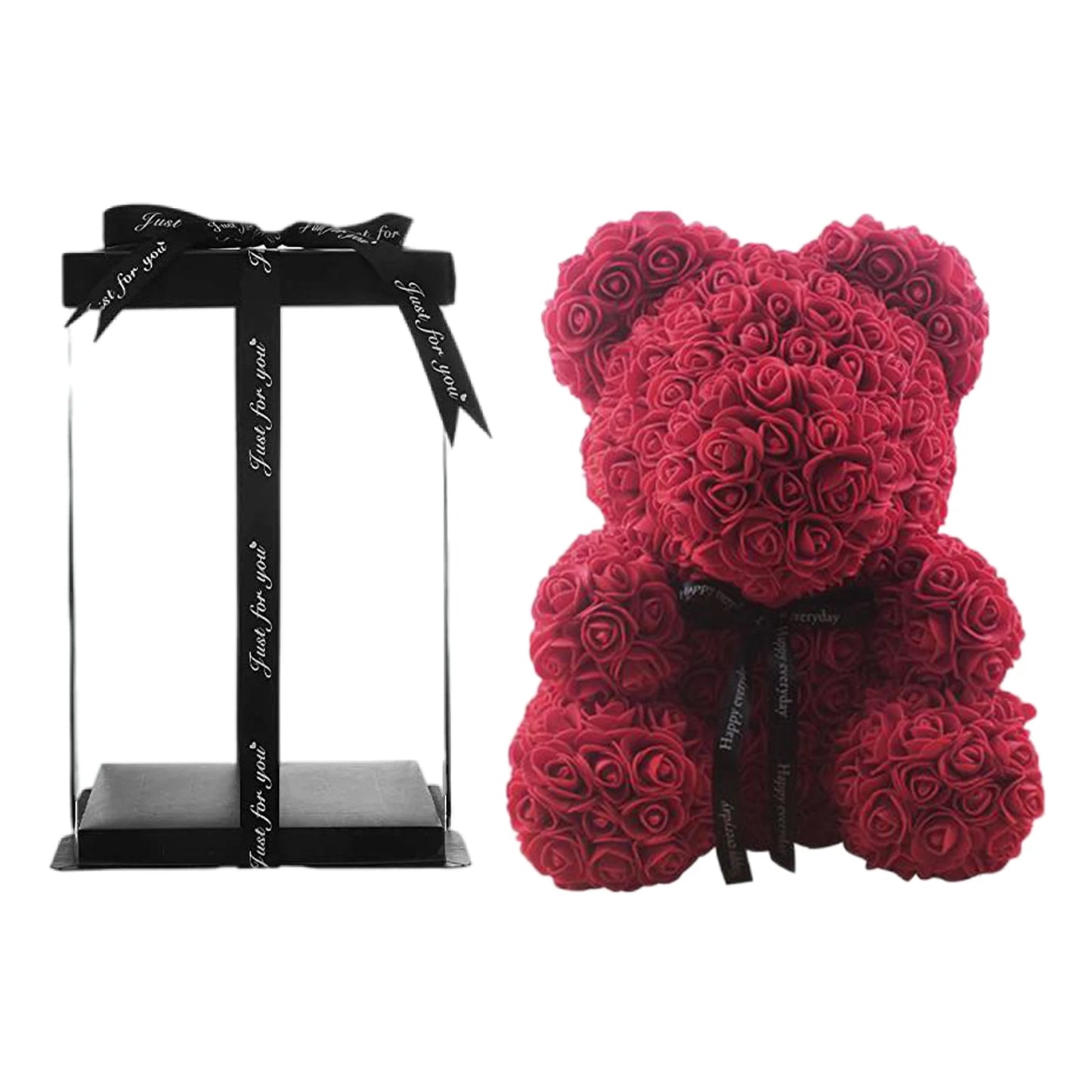 Valentines Day Gift Forever Teddy Bear Rose Artificial Flowers Gift Box Girlfriend Anniversary Xmas Birthday Gifts Wedding Party