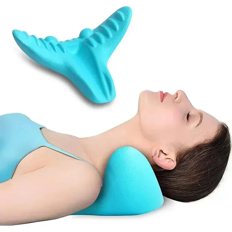 Relaxing Cervical Traction Pillow Neck and Shoulder Massage Support with Acupressure Function Eye Catching Design for Short Articles