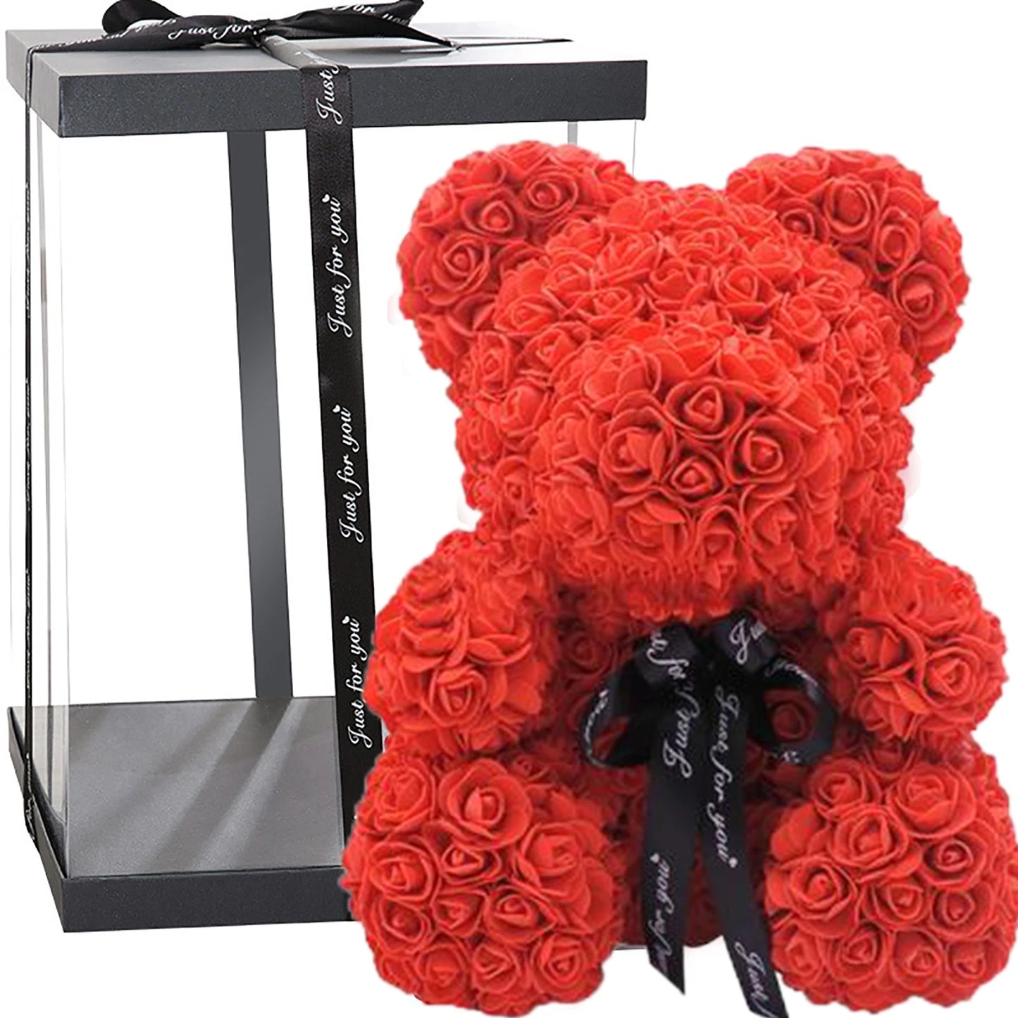 Valentines Day Gift Forever Teddy Bear Rose Artificial Flowers Gift Box Girlfriend Anniversary Xmas Birthday Gifts Wedding Party